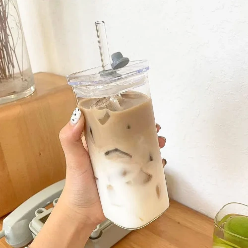 Taza cuadrada de vidrio 
