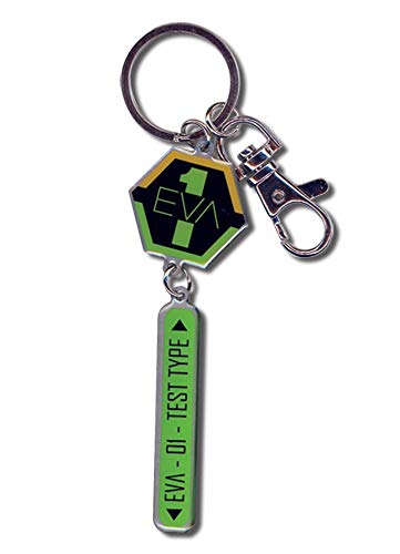 Great Eastern Entertainment Evangelion Unit 01 Insignia Keychain Multi-colored, 2"