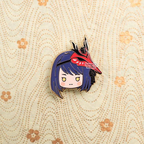 Genshin Impact Arataki Itto & Kujoh Sara Hard Enamel Pin - Sara / [A Grade] / Simple Rubber Back