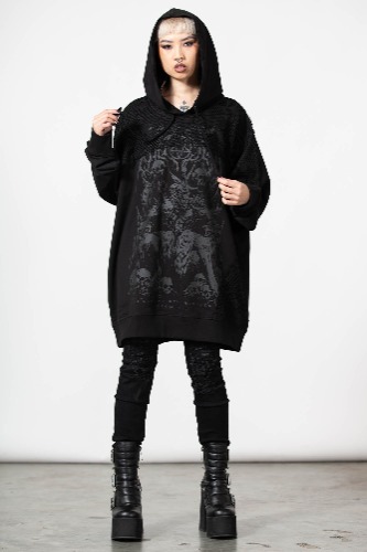 The Verge Fishnet Hoodie | M / Black / 100% Cotton