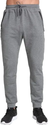 Tansozer Mens Joggers Slim Fit Tracksuit Bottoms Zip Pockets - Dark Grey M