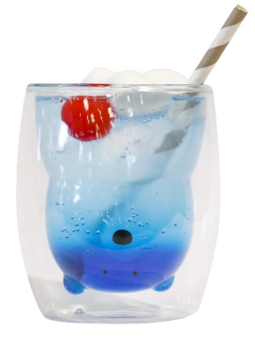 CB Japan UCA Glass Polar Bear 9.1 fl oz (270 ml), Heat Resistant Animal Double Wall - Polar bear