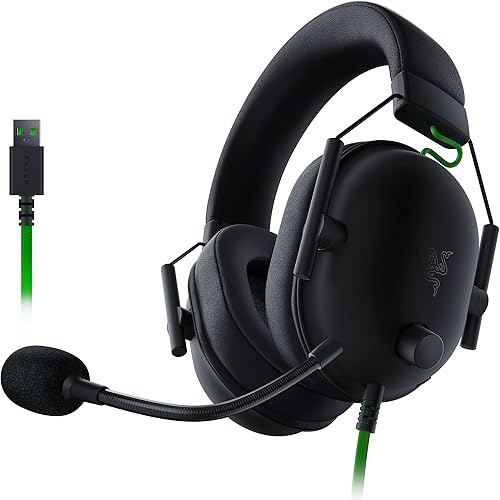 Razer BlackShark V2 X Wired Gaming Headset with 7.1 Surround Sound, 50mm Drivers, Noise Cancelling Mic - Black - USB - PC