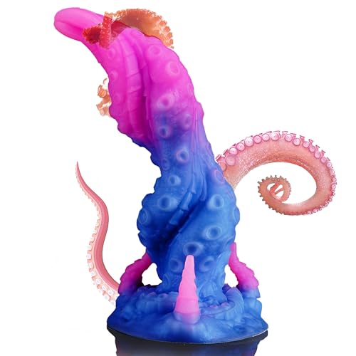 Dragon Dildo Fantasy Dildo, 9.6in Monster Tentacle Dildo Horse Knot Dildo with Suction Cup, Huge Thick Dog Knotted Dildo for G-spot, Adult Sex Toys & Games, Sex Toys for Women, Male Sex Toys for Men - Dual Knots