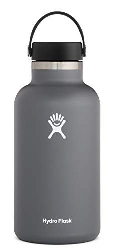 Hydro Flask Stainless Steel Wide Mouth Water Bottle with Flex Cap and Double-Wall Vacuum Insulation - 64 Oz - Stone