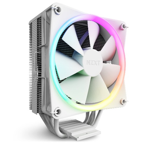 NZXT T120 RGB CPU Air Cooler - RC-TR120-W1 - Conductive Copper Pipes - Fluid Dynamic Bearings - AMD and Intel Compatibility - White - T120 - White