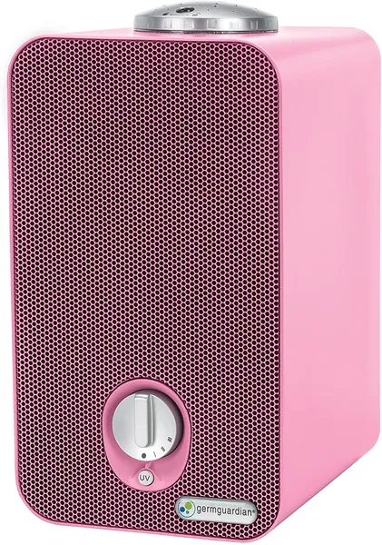 Germ Guardian AC4150PCA 11” 4-in-1 HEPA Filter Air Purifier for Home & Kids Room, Small Rooms, Night Light Projector, UV-C, Filters Allergies, Dust, Dander, & Odor, GermGuardian, Pink