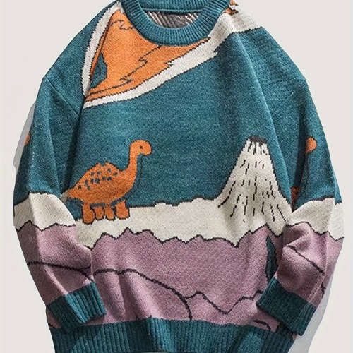 Dinosaur Pattern Knitted Sweater <3