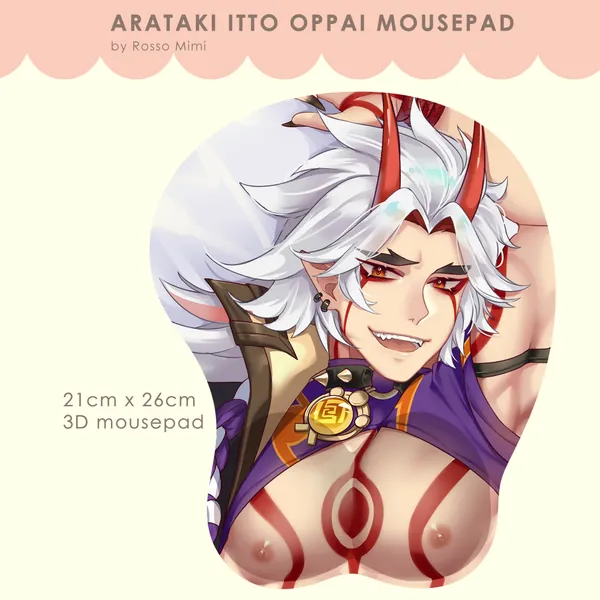 Arataki Itto Genshin Impact 3D Oppai Mousepad