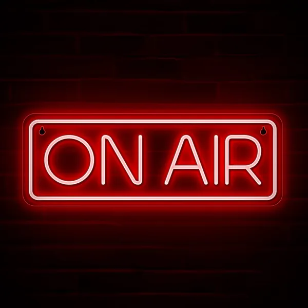 Lumoonosity On Air Sign - Live On Air Neon Sign for Twitch, Tiktok, YouTube Streamers/Gamers - Live Streaming/Recording Light Sign – Red Cool Led Signs for Studio, Wall, Bedroom, Game Room Decor - Red