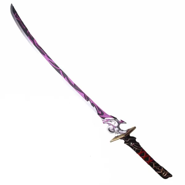 Hengqiyuan Genshin Impact Cosplay Sword, Game Raiden Shogun Samurai Blade, 105 cm PU Weapon Knife Model, for Anime Fans Party Photography Props,Purple