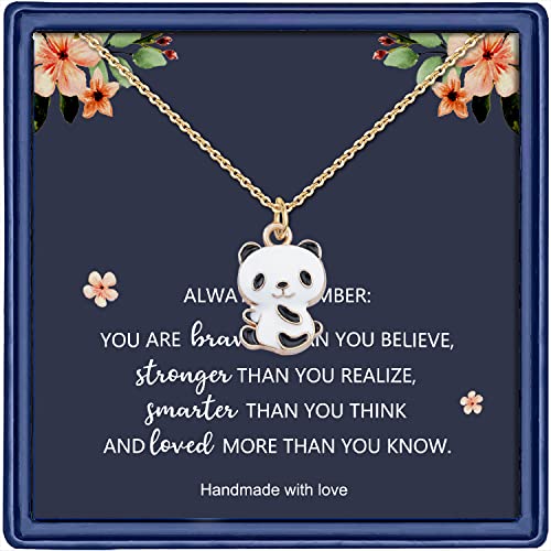 Haoze Panda Gifts for Girls Women Cute Panda Necklace Panda Jewelry for Teen Girls Animal Lovers Christmas Graduation Birthday Gift for Panda Lovers - Panda Necklace