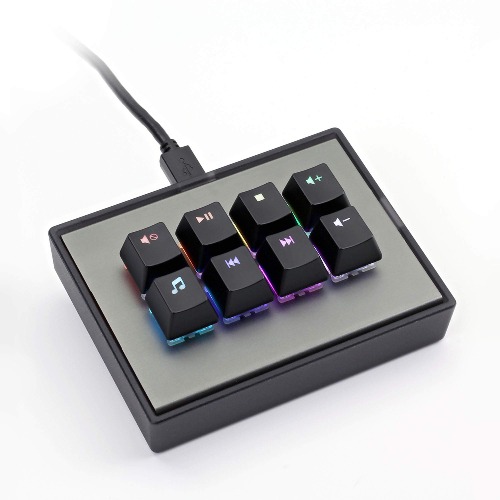 Max Keyboard Falcon-8 Programmable Macropad Mechanical Keyboard, Backlit Multicolor LED, Cherry MX RGB Switch (Cherry MX RGB Silent) - Cherry MX RGB SILENT