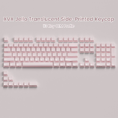 XVX Jello Side-Printed Translucent OEM Profile Keycap | Pink