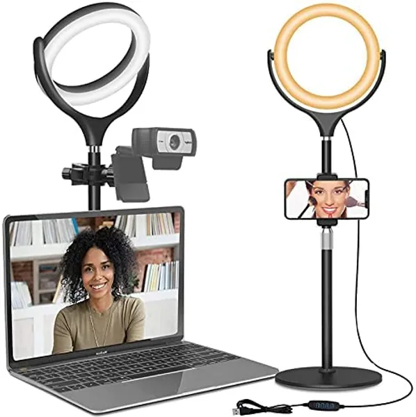 Ringlight with webcam holder