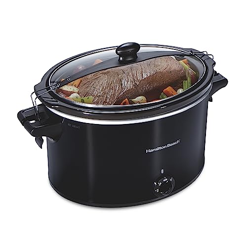 Hamilton Beach Slow Cooker, Extra Large 10 Quart, Stay or Go Portable With Lid Lock, Dishwasher Safe Crock, Black (33195) - 10-Quart - Black - Slow Cooker