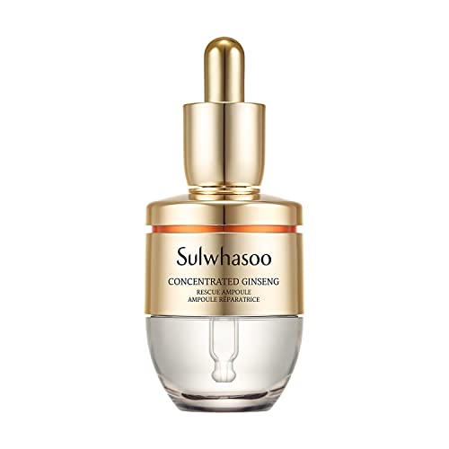 Sulwhasoo Concentrated Ginseng Rescue Ampoule: Potent Serum to Moisturize, Soothe, and Visibly Soften Lines & Wrinkles, 1.69 fl. oz.
