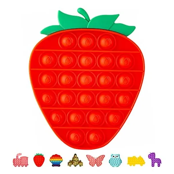 
                            AIZIXIN 1 Piece Pop Bubble Fidget Sensory Toys, Squeeze Sensory Toys, Novelty Gifts for Boys and Girls, Stress Relief and Anti-Anxiety Tools for Kids and Adults (Strawberry, Red)
                        