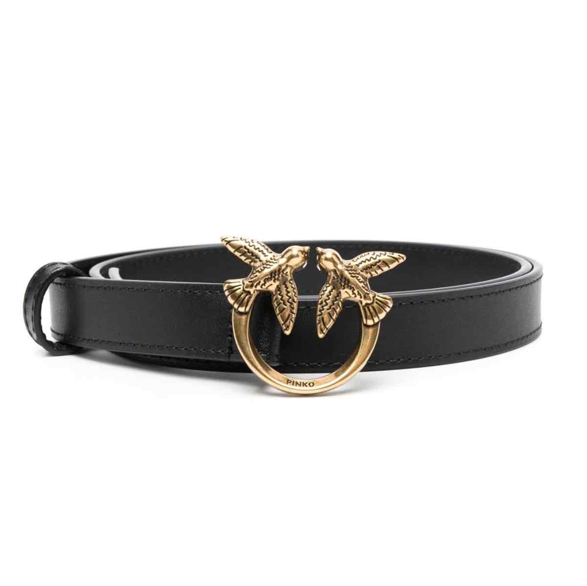 PINKO Love Bird Leather Belt | Black | FARFETCH