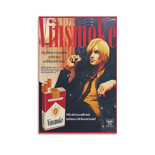UCU Anime Posters One Pie Vinsumoku Sanji Poster for Bedroom Aesthetic Wall Decor Canvas Wall Art Gift Print 16x24inch(40x60cm) - 16x24inch(40x60cm) - Unframe-style-3