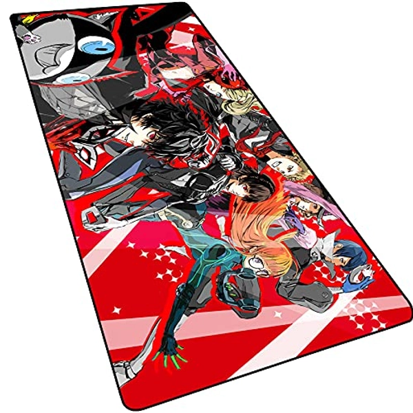 RXD Persona 5 Large Japanese Anime Gaming Mouse Pad with Stitched Edges,3mm Thick Extended Mousepad,Non-Slip Rubber Base,Desk Mat for Gamer,Professional Esports,Office & Home,31.5 x 11.8 0.12 inch - 31.5 x 11.8 inch - C