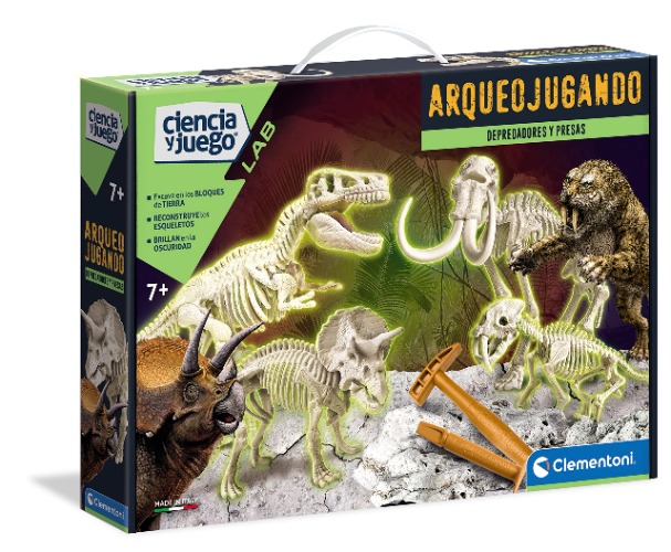 Arqueojugando Depredadores y Presas - juego científico para excavar y montar dinosaurios