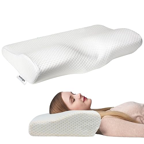 edihome, Almohada Cervical, 50x30x10, Viscoelastica, Memory Foam, con Doble Funda de Algodón, Hipoalergénica