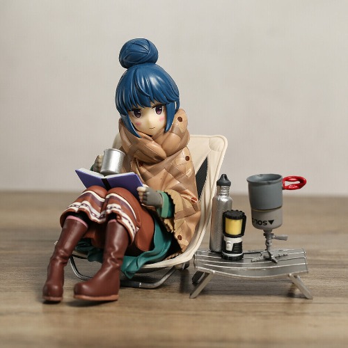 Figurine articulée Yuru Camp Shima Rin PVC posée arrière figurine de camp modèle de collection