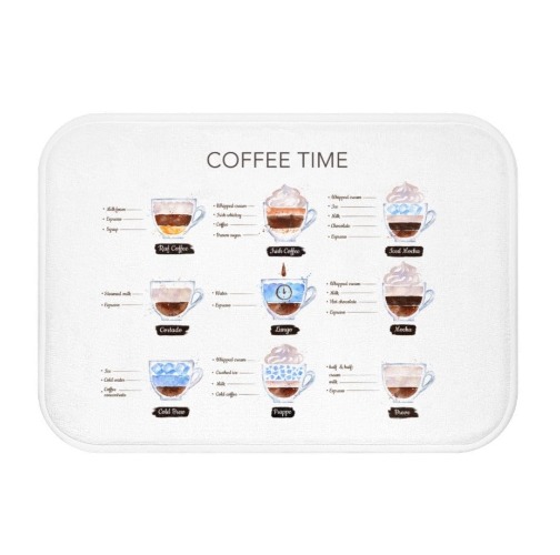 Coffee Time Drinks Bath Mat Home Accents - 24" × 17"
