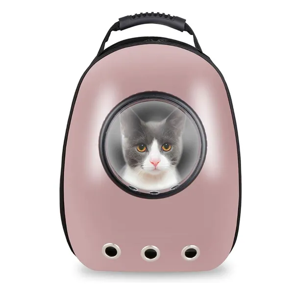 Pet Hardshell Traveling Backpack - Pink