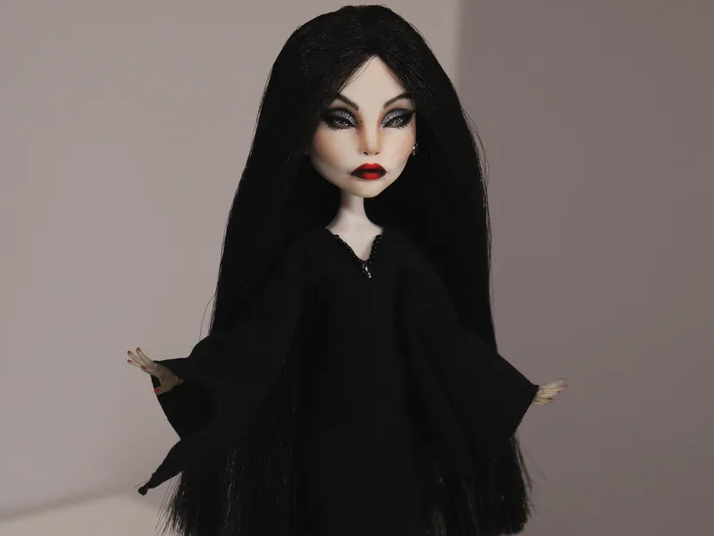 OOAK Morticia Addams Cher doll monster high.