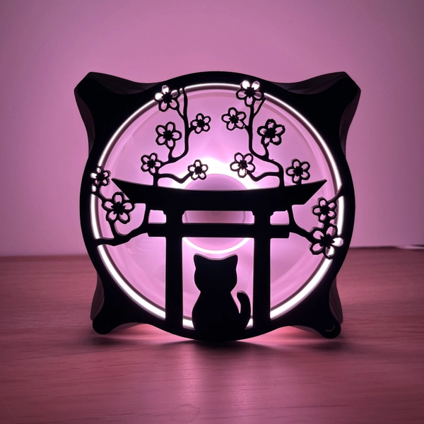 Cat Under Tori - RGB Gaming Computer Fan Shroud/ Grill /Cover - Custom 3D Printed - 120mm