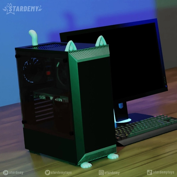 Cat Set for Desktop - White