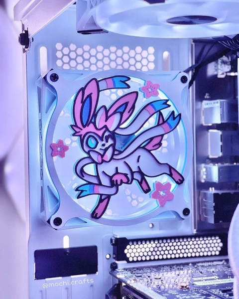 Sylveon FIVE COLOR Collection Collection Gaming Computer Fan Shroud / Grill / Cover -  Pokemon - Custom 3D Printed - 120mm, 140mm