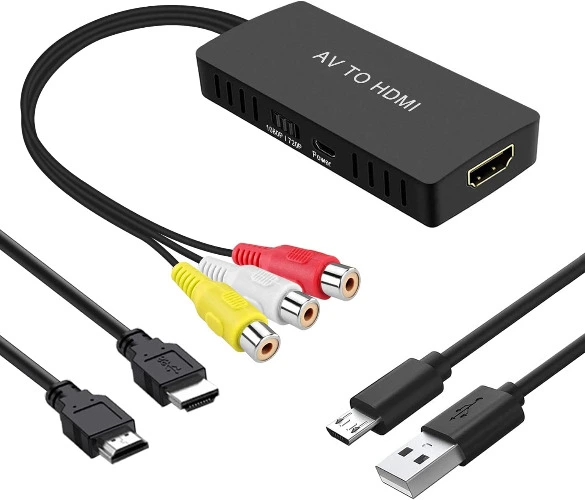 Amazon.com: RuiPuo RCA to HDMI Converter, AV to HDMI Adapter, Composite to HDMI Adapter Support 1080P, PAL/ NTSC Compatible with WII/WII U/PS one/PS2/PS3/STB/Xbox/VHS/VCR/Blue-Ray DVD ect. : Electronics