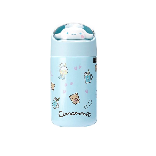 Cute Thermos Mug Stainless Steel Vacuum Insulated Bottle for Hot or Cold Drinks Adorable Travel Mug Tumbler Cup - Blue