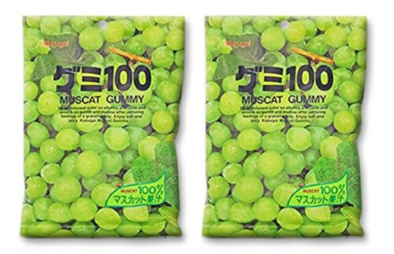 Japanese Fruit Gummy Candy Muscat Grape - 107g (Pack of 2)