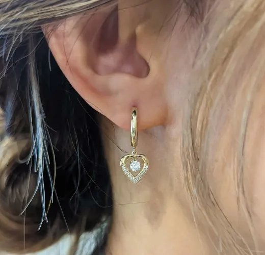 14k Gold Heart earrings