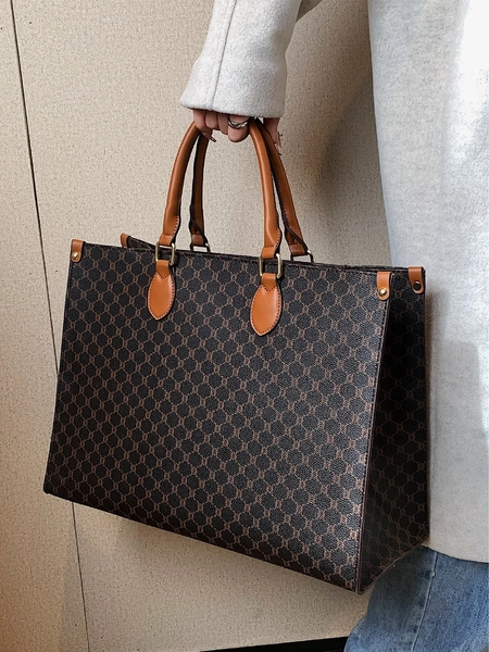 Autumn/Winter fashion trend print, Four Seasons Versatile Travel Shopping Bag, oversized tote bag