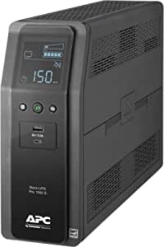 APC UPS 1500VA Sine Wave UPS Battery Backup, BR1500MS2 Backup Battery Power Supply, AVR, 10 Outlets, (2) USB Charger Ports - 1500VA Power Supply
