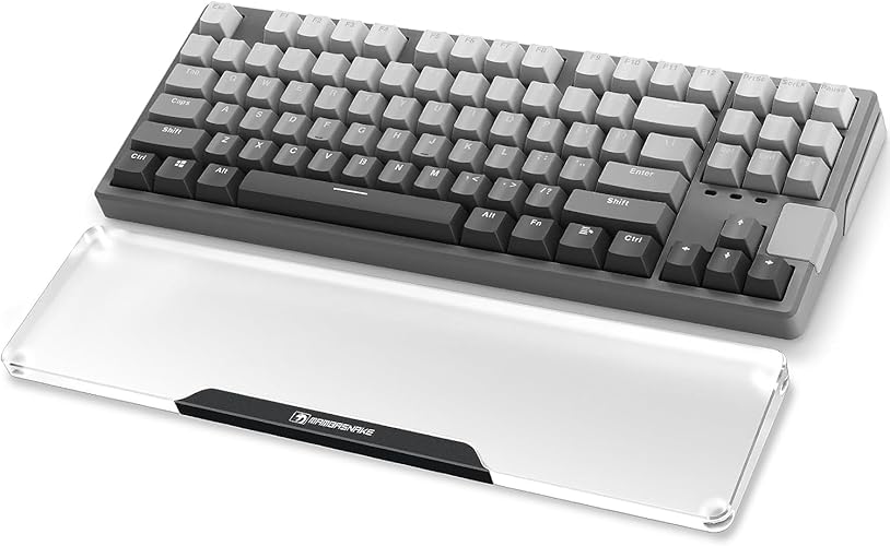 SELORSS Acrylic Keyboard Wrist Rest Pro- TENKEYLESS 80% Keyboard- Mechanical Keyboards Ergonomic Palm Rest for Computer Keyboard,Anti-Slip Base,Wrist Pad for Laptop,Office & Home-Easy Typing,Black - Tkl-black - Pro