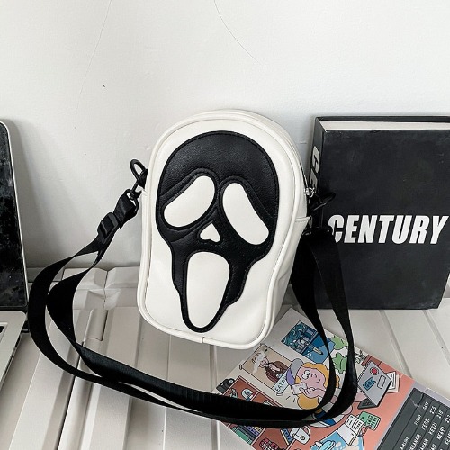 Black/White Ghost Face Bag - White