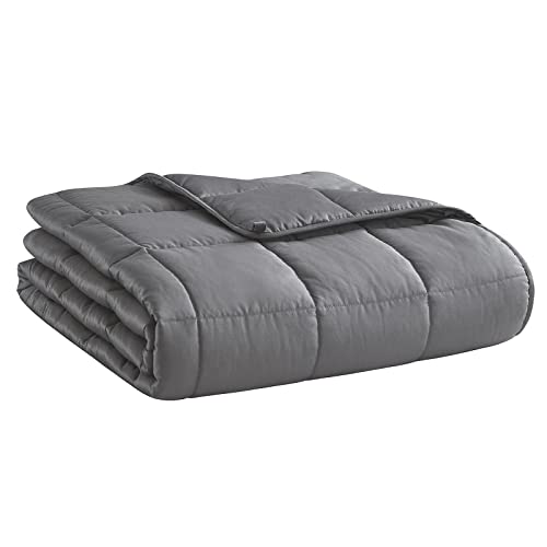 Weighted Blanket (Dark Grey,48"x72"-15lbs) Cooling Breathable Heavy Blanket Microfiber Material with Glass Beads Big Blanket for Adult All-Season Summer Fall Winter Soft Thick Comfort Blanket - Dark Grey - 48" x 72" | 15lbs