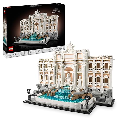 LEGO Architecture Trevi Fountain - Baroque Monument Model Kit with Palazzo Poli Facade & Minifigure Sculptures - Home or Office Decor DIY Set for Adults - Gift for History-Loving Men & Women - 21062