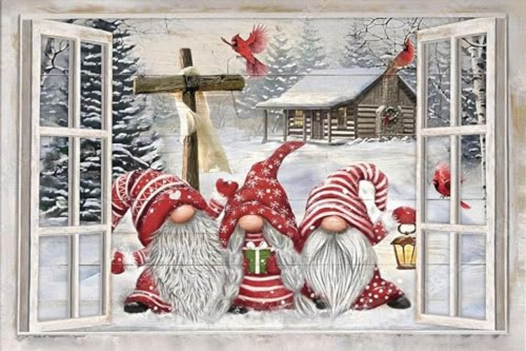 Daisen Art Christmas Diamond Painting Kits for Adults-Gnomes Christmas Diamond Art Kits for Adults,Christmas Gem Art Kits for Gift Home Wall Decor(30x40cm)