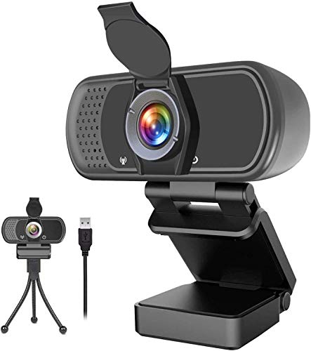 Webcam 1080p, Wide Angle Web Camera with Microphone, USB External Camera for Computer Monitor MacBook PC Laptop Desktop, HD Face Cam for Streaming
