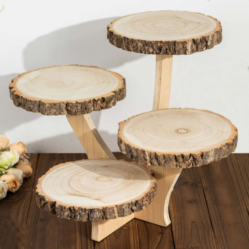 4-Tier Wooden Stand Holder | 15" Tall