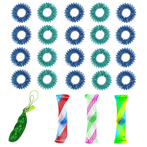 Spiky Sensory Rings,Stress Relieve Toy Fidget Toys Gift Spiky Sensory Rings,Improves Blood Circulatio Squeeze-a-Bean Toys Gift