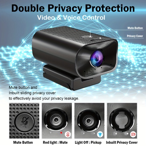 1080P HD USB Webcam With Microphone Speaker 