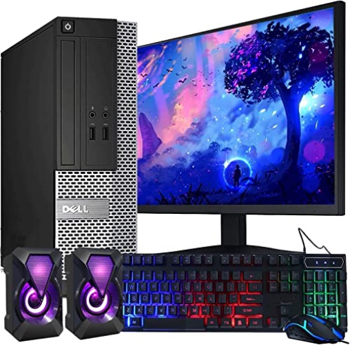Dell OptiPlex Computer Desktop PC, Intel Core i5 3rd Gen 3.2 GHz, 16GB RAM, 2TB HDD, New 22 Inch LED Monitor, RGB Keyboard and Mouse, WiFi, Windows 10 Pro (Renewed) - 2 TB - MTG RGB KBM